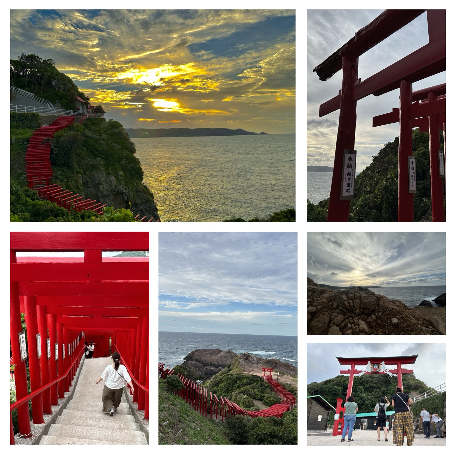 元乃隅神社の赤い鳥居と日本海