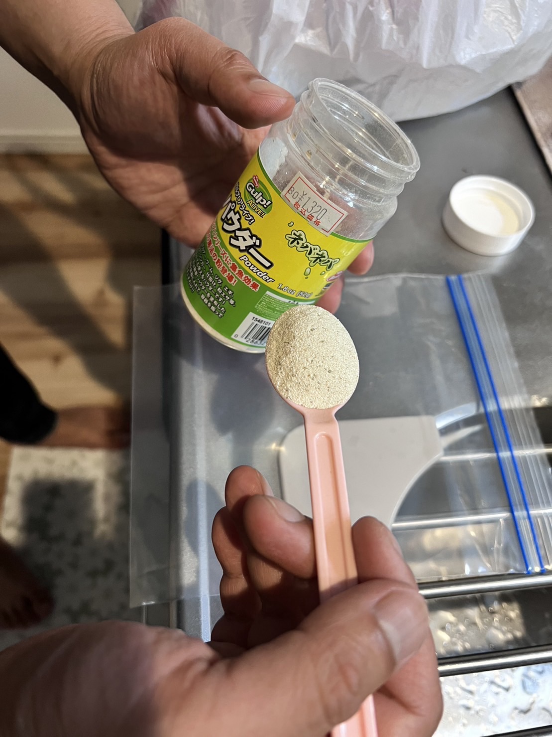 ガルプアライブパウダーと特撰えび粉を使った釣りの実験